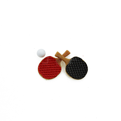 Resin Miniature Table Tennis Bats & Balls MIMO-PW0003-115-1