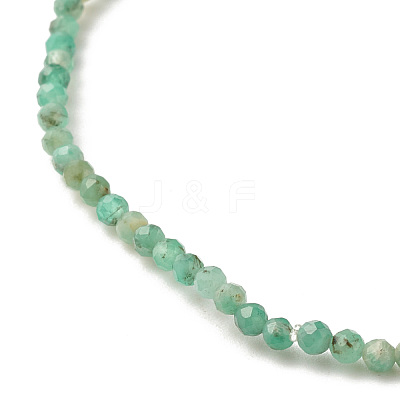 Natural Emerald Round Beaded Stretch Bracelet BJEW-JB07748-02-1