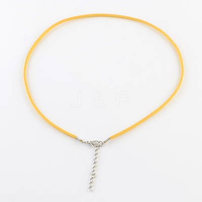 2mm Faux Suede Cord Necklace Making with Iron Chains & Lobster Claw Clasps NCOR-R029-M-1