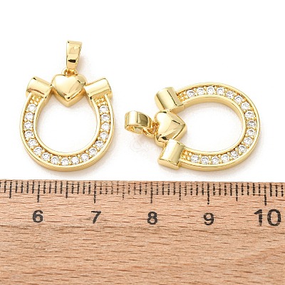 Brass Micro Pave Clear Cubic Zirconia Pendants KK-A304-28A-G-1