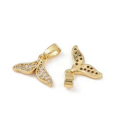 Brass Micro Pave Cubic Zirconia Charms KK-C093-13G-1