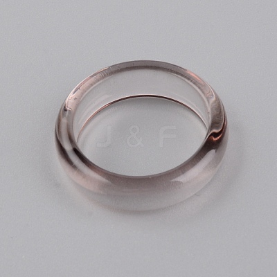 Transparent Resin Finger Rings RESI-WH0024-76L-1