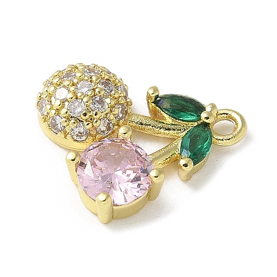 Brass Micro Pave Cubic Zirconia Pendants KK-P290-02B-G-1