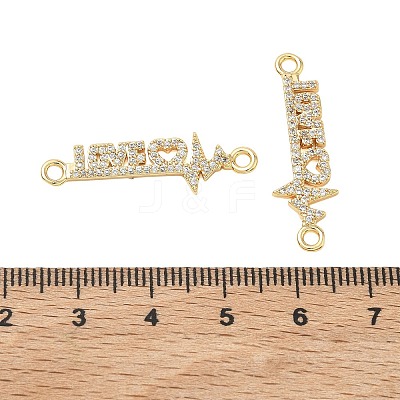 SHEGRACE Brass Micro Pave Clear Cubic Zirconia Connector Charms XGRQ3D931-494G-1