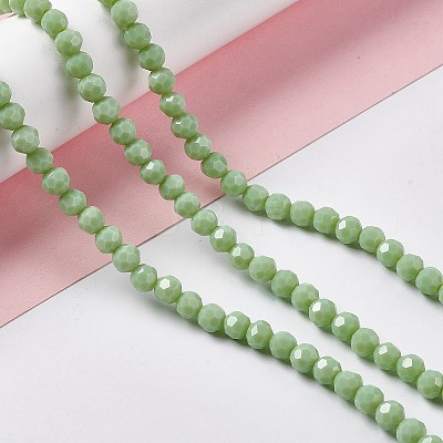 Faceted(32 Facets) Glass Beads Strands EGLA-J042-36B-M-1