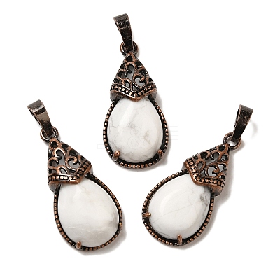 Natural Howlite Pendants G-H065-01R-17-1