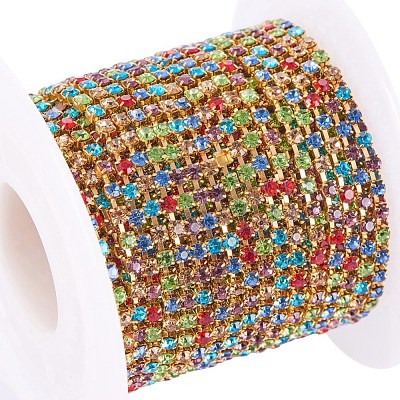 Brass Rhinestone Strass Chains CHC-R125-S6-15C-1