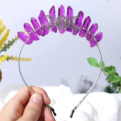 Raw Natural Quartz Hair Bands PW-WG74161-07-1