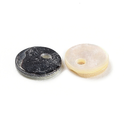 Natural Akoya Shell Flat Round Charms BSHE-Z003-39B-1