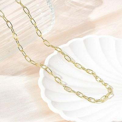 Brass Paperclip Chain Necklaces X-NJEW-A042-03G-1