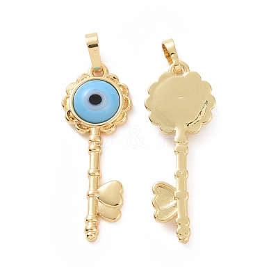Handmade Evil Eye Lampwork Pendants ZIRC-F136-05G-05-1