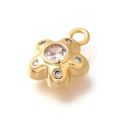 Brass Micro Pave Cubic Zirconia Charms KK-K294-20G-1