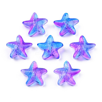 Transparent Spray Painted Glass Beads GLAA-N035-027-G01-1