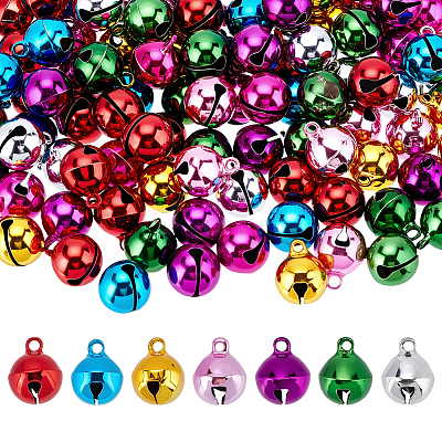 120Pcs Iron Round Bell Charms IFIN-ME0001-28-1