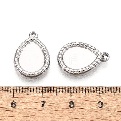 304 Stainless Steel Pendant Cabochon Settings STAS-T067-67P-1