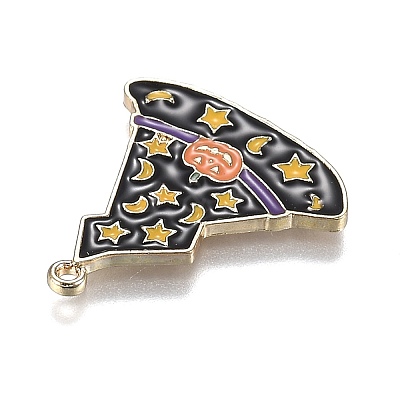 Halloween Theme Witch Hat Alloy Enamel Pendants ENAM-J649-11LG-02-1