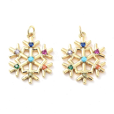 Rack Plating Brass Micro Pave Colorful Grade AAA Cubic Zirconia Pendants KK-M280-05G-1