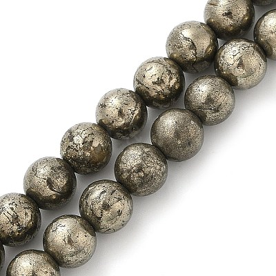 Natural Pyrite Beads Strands G-A250-A01-01-1