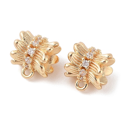 Brass Pave Clear Cubic Zirconia Beads LS-KK-N256-08G-G-1