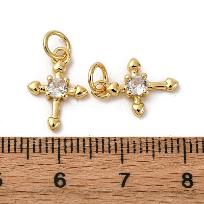 Brass Micro Pave Cubic Zirconia Pendants KK-P308-27G-1