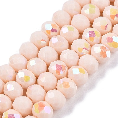 Electroplate Opaque Solid Color Glass Beads Strands LS-EGLA-A044-P6mm-L05-1