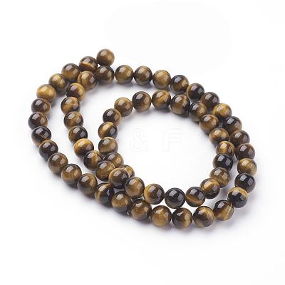 Natural Tiger Eye Beads Strands G-G099-6mm-4-1