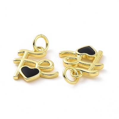 Rack Plating Brass Enamel Charms KK-C008-18G-01-1
