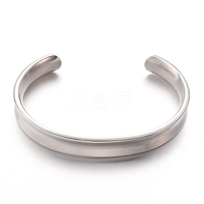 Tarnish Resistant 304 Stainless Steel Cuff Bangles LS-BJEW-G478-P-1