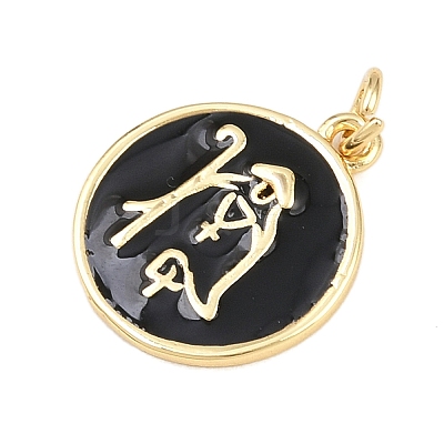 Brass Enamel Pendants KK-L251-02G-D-1
