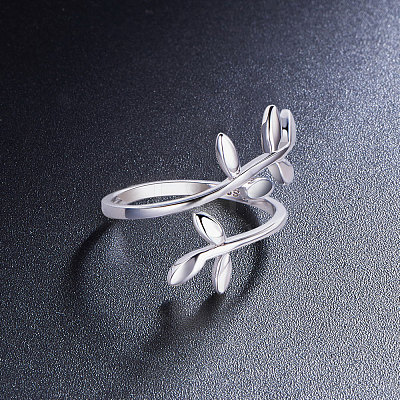 SHEGRACE Fashion Rhodium Plated 925 Sterling Silver Cuff Rings JR50B-1