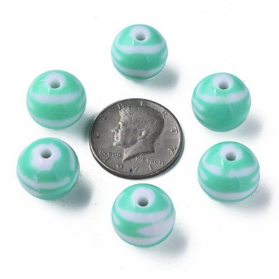 Opaque Striped Acrylic Beads MACR-S373-27B-07-1