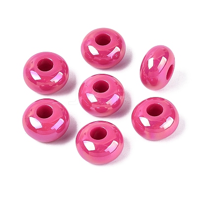 Valentine's Day Opaque Acrylic European Beads OACR-E033-19M3-1