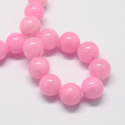Natural Dyed Yellow Jade Gemstone Bead Strands G-R271-10mm-Y02-1