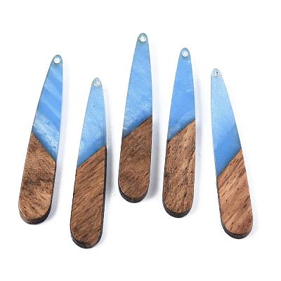 Opaque Resin & Walnut Wood Pendants RESI-S389-039A-C01-1