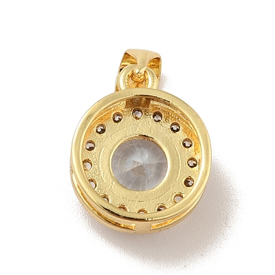 Brass Micro Pave Cubic Zirconia Pendants X-KK-B059-30G-1