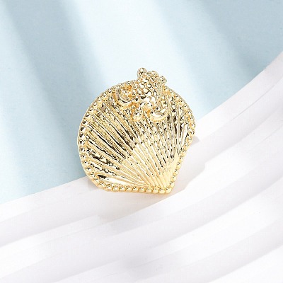 Ocean Brass Cuff Open Rings LS-RJEW-Z129-01G-01-1
