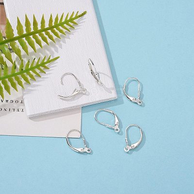 Sterling Silver Leverback Hoop Earring Findings X-STER-A002-181-1