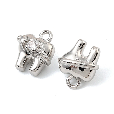 Brass Micro Pave Cubic Zirconia Charms KK-C155-22P-1