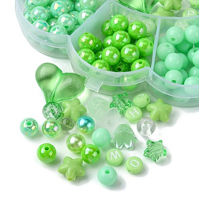 Acrylic Bead Flowers/Stars/Hearts OACR-FS0001-67B-1