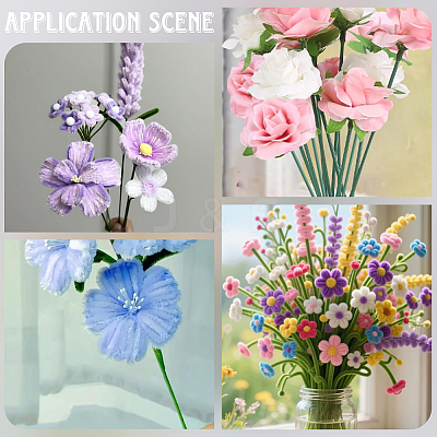 100Pcs Iron Stalk Flower Rod AJEW-SP0003-73A-1