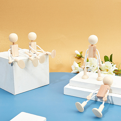 Unfinished Blank Wooden Robot Toys DIY-WH0097-05-1