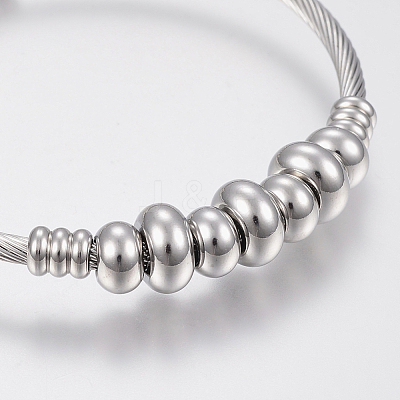 Tarnish Resistant 304 Stainless Steel Torque Bangles BJEW-H570-33P-1