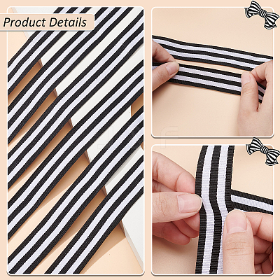 50 Yards Polyester Stripe Ribbons SRIB-WH0011-157C-1