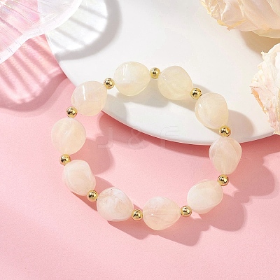 Acrylic Imitation Gemstone Beads Stretch Bracelets for Women BJEW-JB13236-01-1