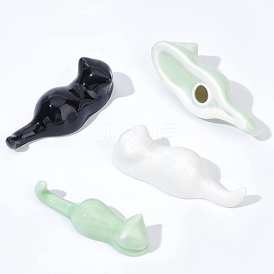 4Pcs 4 Style Porcelain Chinese Writing Brush Holder DJEW-NB0001-10-1