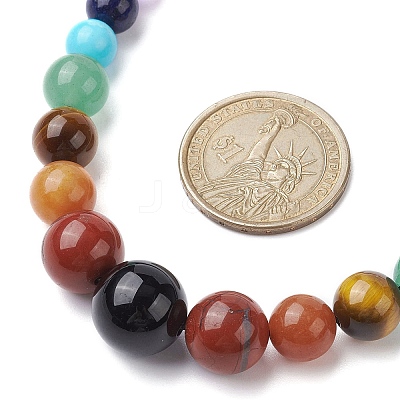 Natural Mixed Gemstone Graduated Beaded Necklace NJEW-JN04483-1