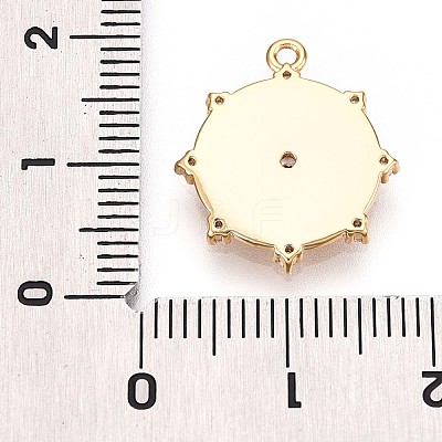 Brass Micro Pave Clear Cubic Zirconia Pendants KK-T075-26G-1