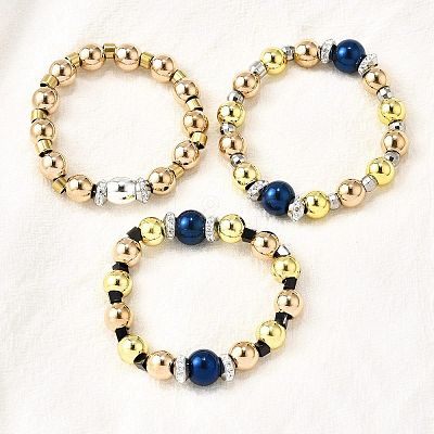 304 & 201 Stainless Steel with Clay Bracelets BJEW-D314-01-1