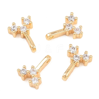Brass Micro Pave Cubic Zirconia Charms KK-H538-19C-G-1