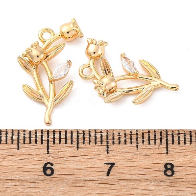 Brass Rhinestone Pendants KK-E793-15G-1